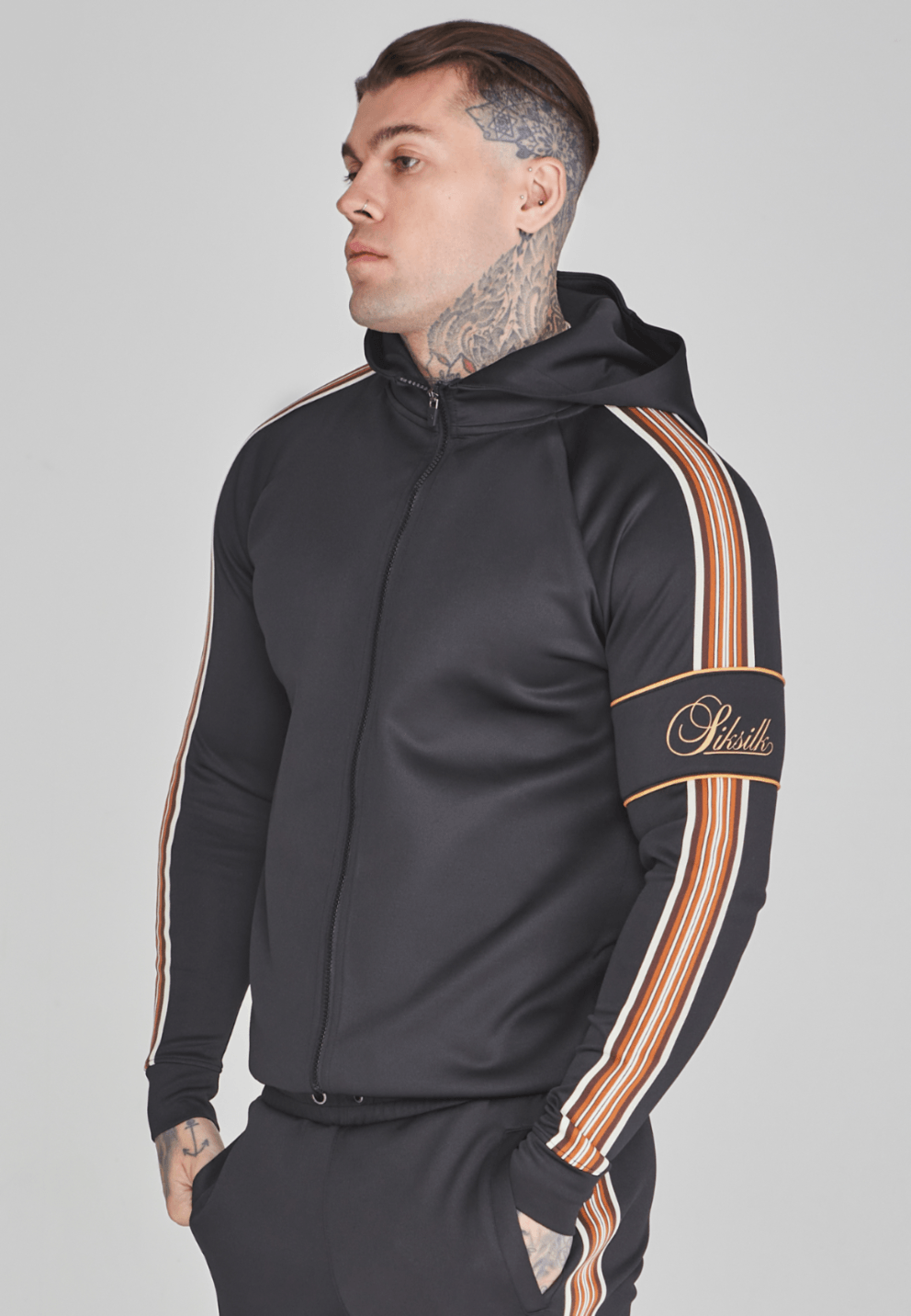 Hoodie Sudadera Siksilk Blanca Hombre Conjuntos Siksilk Hombre