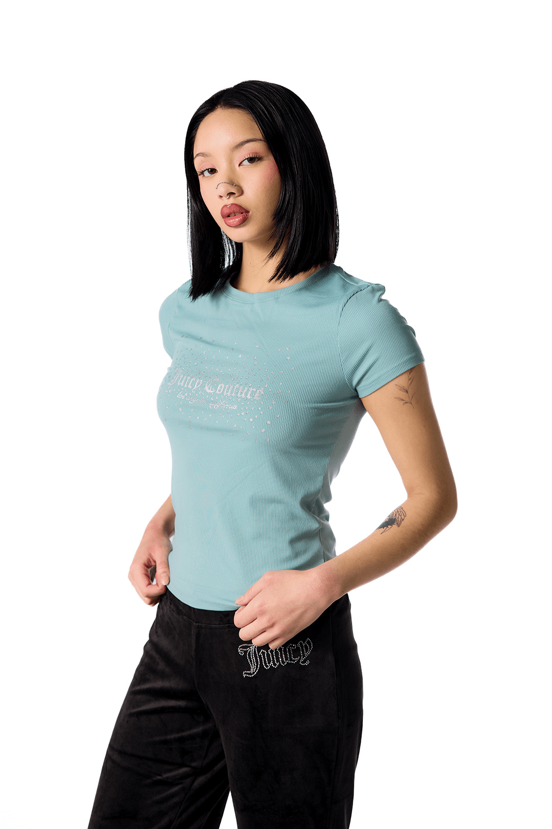 POLERA JUICY COUTURE RIBBED BABY TEE MUJER a $9.990